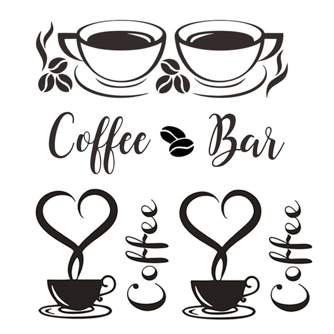 3 PCS COFFEE SIGNS WALL DECOR STICKER FOR COFFEE BAR KITCHEN REMOVABLE DIY VINYL DECAL WALLPAPER FOR RESTAURANT KITCHEN HOME OFFICE SHOP HOTEL DECORATION