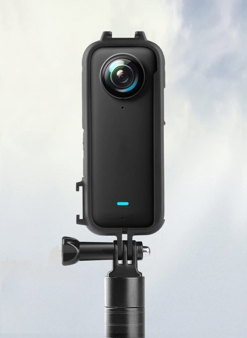 SYOSI Cold Shoe PC Plastic Protective Frame with Adapter Mount & Screw for Insta360 X3 Anti-Scratch Camera Accessories  - Image 2