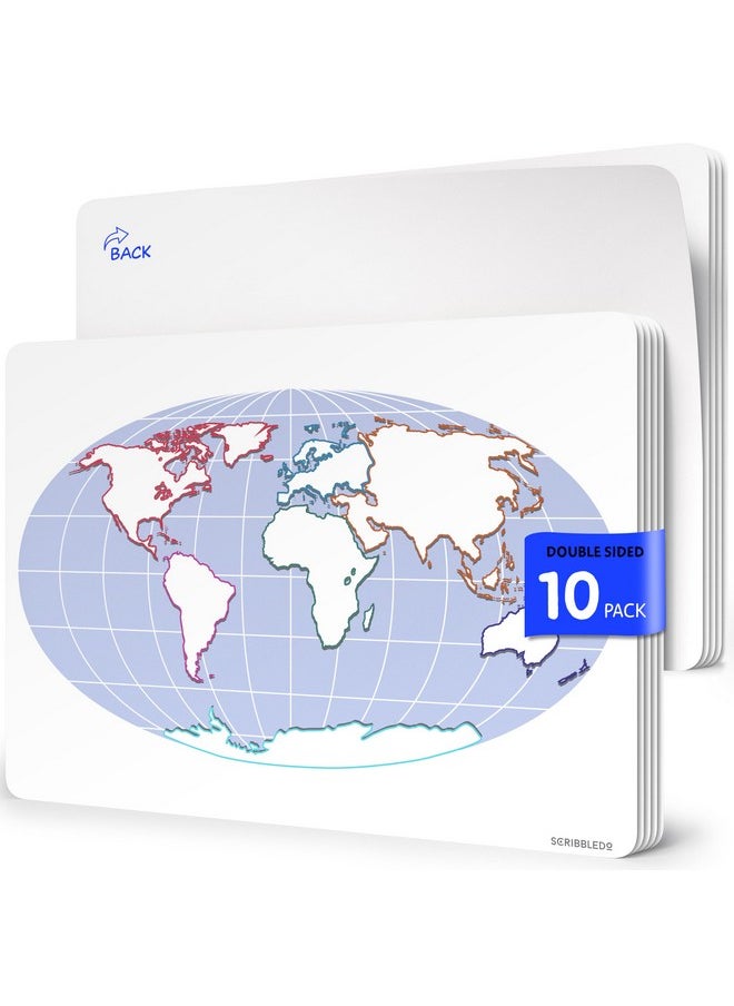 Scribbledo Continent Practice Sheets 9”X12” Map Of The Seven Continents Dry Erase World Globe Sheets Homeschool Supplies Learning Map Teacher Students Classroom Pack Of 10 Sheets  - Image 1