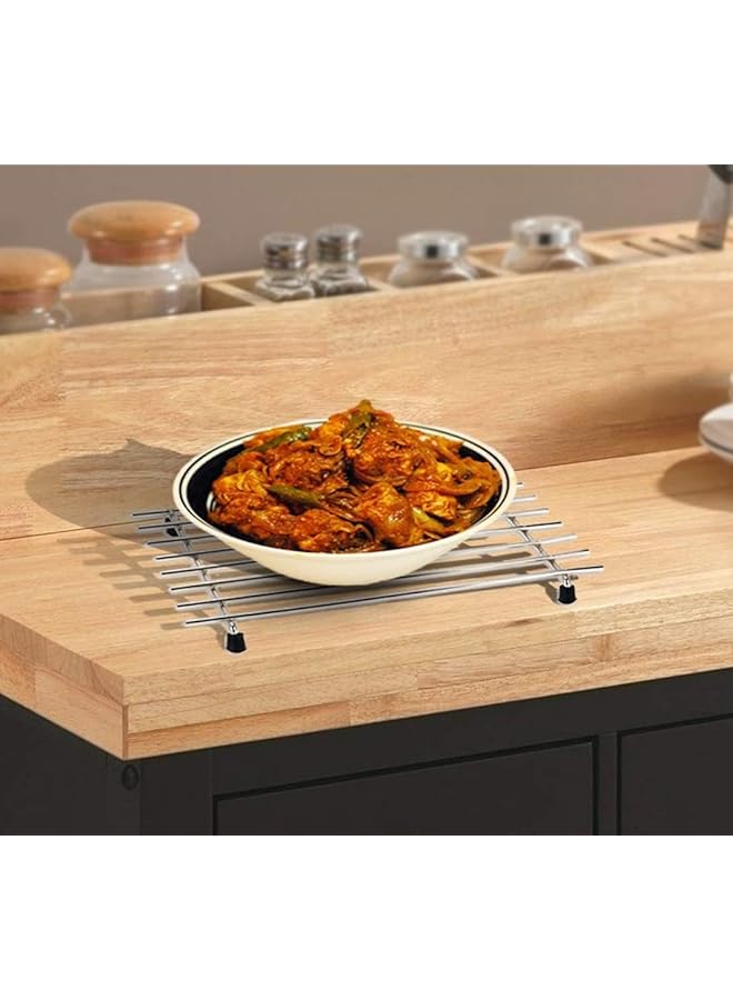 كوبمان حاملات أواني متعددة الأغراض من الفولاذ المقاوم للصدأ، مقاومة للحرارة - واقي سطح عمل المطبخ، مسند ملاعق وسجادة طاولة المطبخ، وسادات ساخنة مرنة/ثقيلة/متينة/مانعة للانزلاق وقواعد أكواب - Image 2