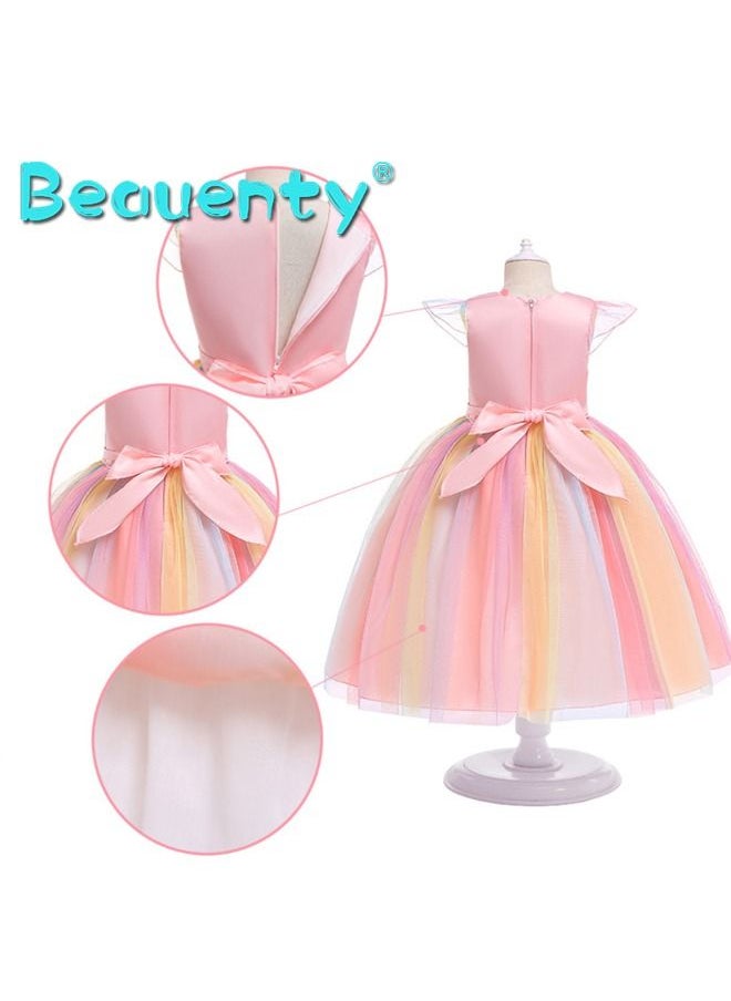 Beauenty Baby Girls Rainbow Unicorn Tutu Dress Princess Fancy Dress  - Image 3