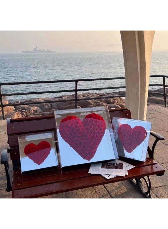 هدية عيد الميلاد - صندوق زهور على شكل قلب معكوس / صندوق هدايا زهور صابون فاخر لعيد الميلاد - للعشاق والأصدقاء والعائلة وهدايا الزفاف - Image 4