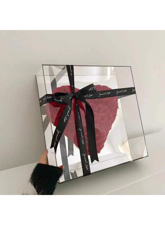 هدية عيد الميلاد - صندوق زهور على شكل قلب معكوس / صندوق هدايا زهور صابون فاخر لعيد الميلاد - للعشاق والأصدقاء والعائلة وهدايا الزفاف - Image 2