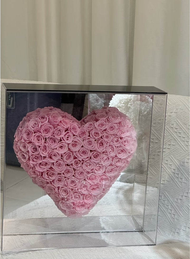 هدية عيد الميلاد - صندوق زهور على شكل قلب معكوس / صندوق هدايا زهور صابون فاخر لعيد الميلاد - للعشاق والأصدقاء والعائلة وهدايا الزفاف - Image 5