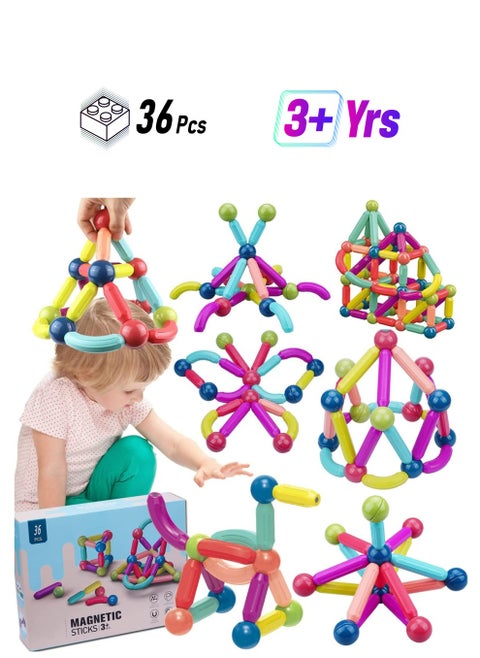 36 Pieces Magnetic Building Sticks Blocks Toy