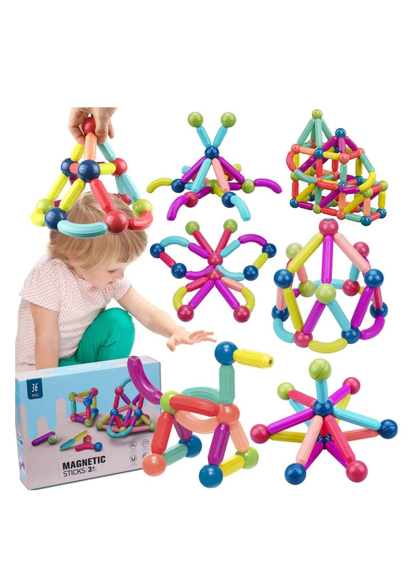 ULHYC 36 Pieces Magnetic Building Sticks Blocks Toy  - Image 1