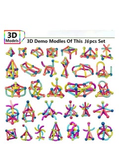 ULHYC 36 Pieces Magnetic Building Sticks Blocks Toy  - Image 2