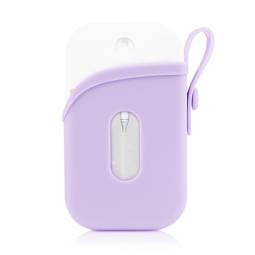 Linkidea Silicone Sanitizer Storage Case, Portable Travel Accessories, Exact Size of Container Compatible with 1 FL OZ Touchland, Fashion Accessory with Belt Fits Daily Use (Purple) - Image 1