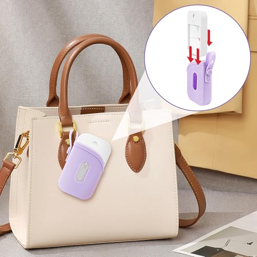 Linkidea Silicone Sanitizer Storage Case, Portable Travel Accessories, Exact Size of Container Compatible with 1 FL OZ Touchland, Fashion Accessory with Belt Fits Daily Use (Purple) - Image 5