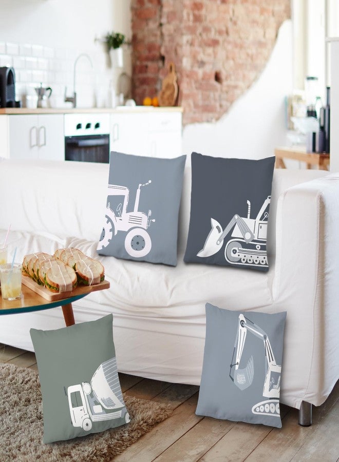 Supwhd Construction Truck Pillow Covers 18x18 Set of 4,Construction Room Decor for Boys, Construction Truck Decor for Toddler Boys Room Bedroom Playroom Nursery - Image 2