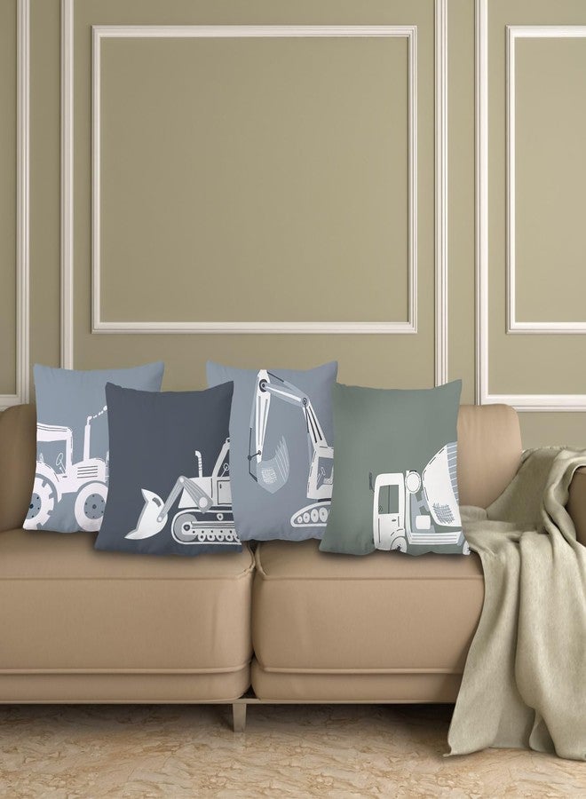 Supwhd Construction Truck Pillow Covers 18x18 Set of 4,Construction Room Decor for Boys, Construction Truck Decor for Toddler Boys Room Bedroom Playroom Nursery - Image 4