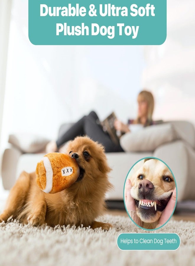 سبوت لعبة كرة قدم قطيفة للكلاب من SPOT مع صفارة | لعبة كرة قدم قطيفة ناعمة من القماش تصدر صوت صفارة، مناسبة للكلاب الصغيرة والكبيرة | لعبة جلب للرمي والمطاردة | 4.5 بوصة - Image 4