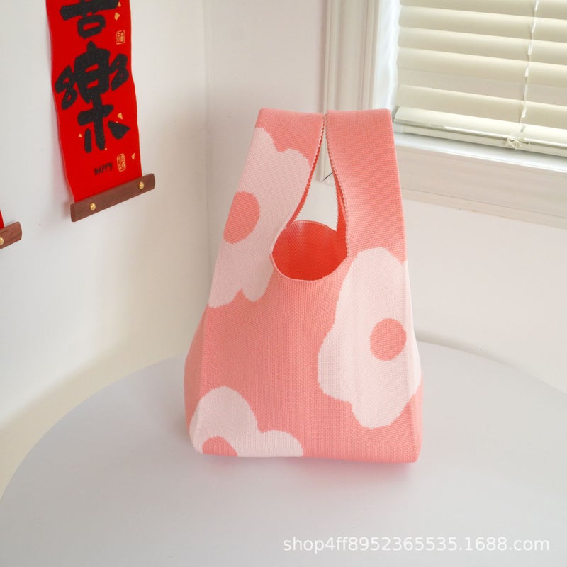 South Korea Ins Knitted Bag Girl'S Vesel Bag Knitted Handbag Knitted Bag Handbag Knitted Bag Crossbody - Image 1