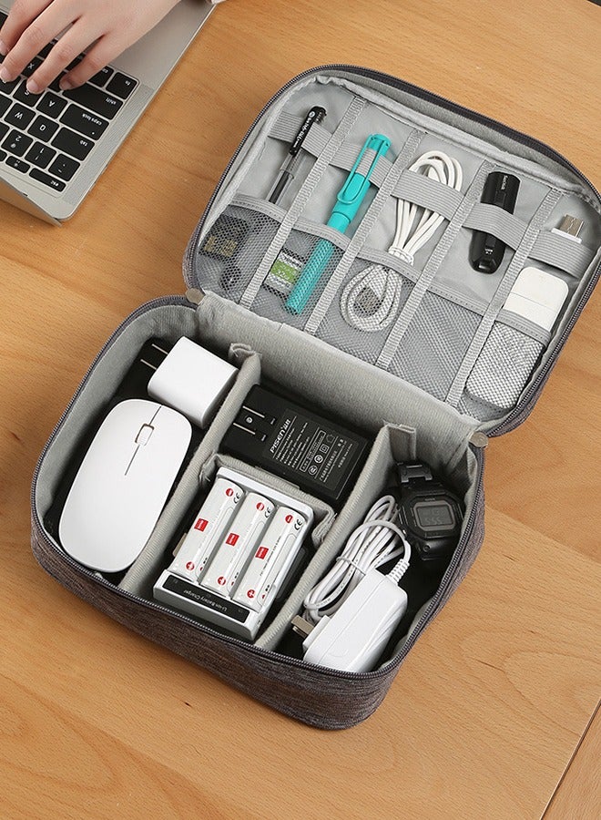 Travel Business Tripe Multifunction Portable Digital Storage Bag Big Capacity Fall Prevention Waterproof Charger Multi-pocket Bag With Handle  - Image 3