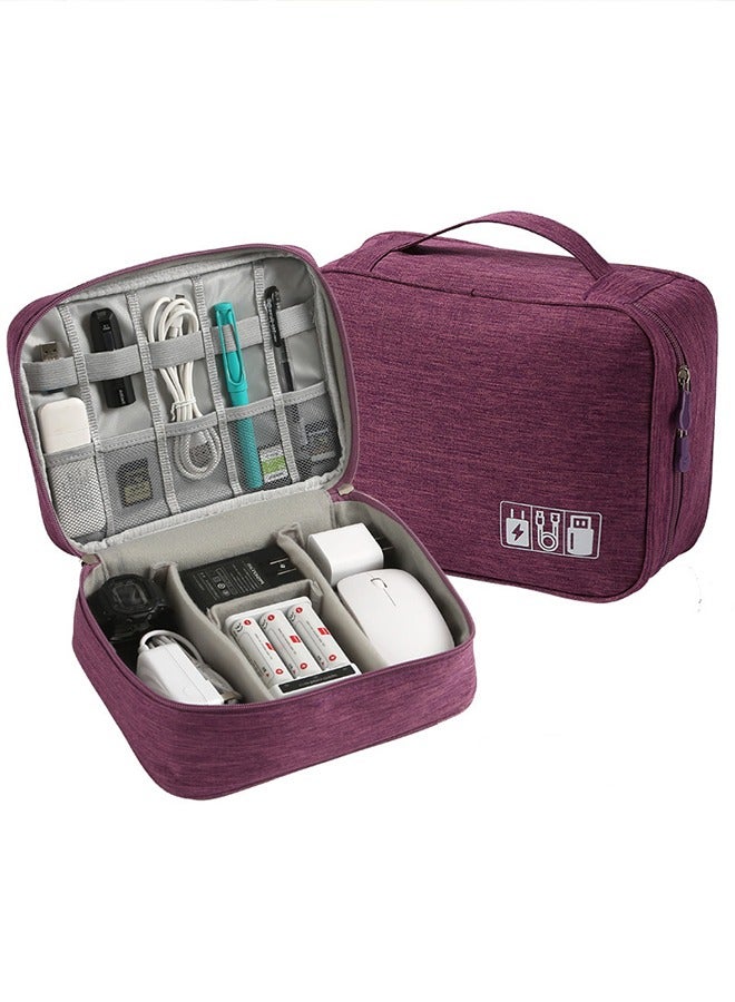 Travel Business Tripe Multifunction Portable Digital Storage Bag Big Capacity Fall Prevention Waterproof Charger Multi-pocket Bag With Handle  - Image 1