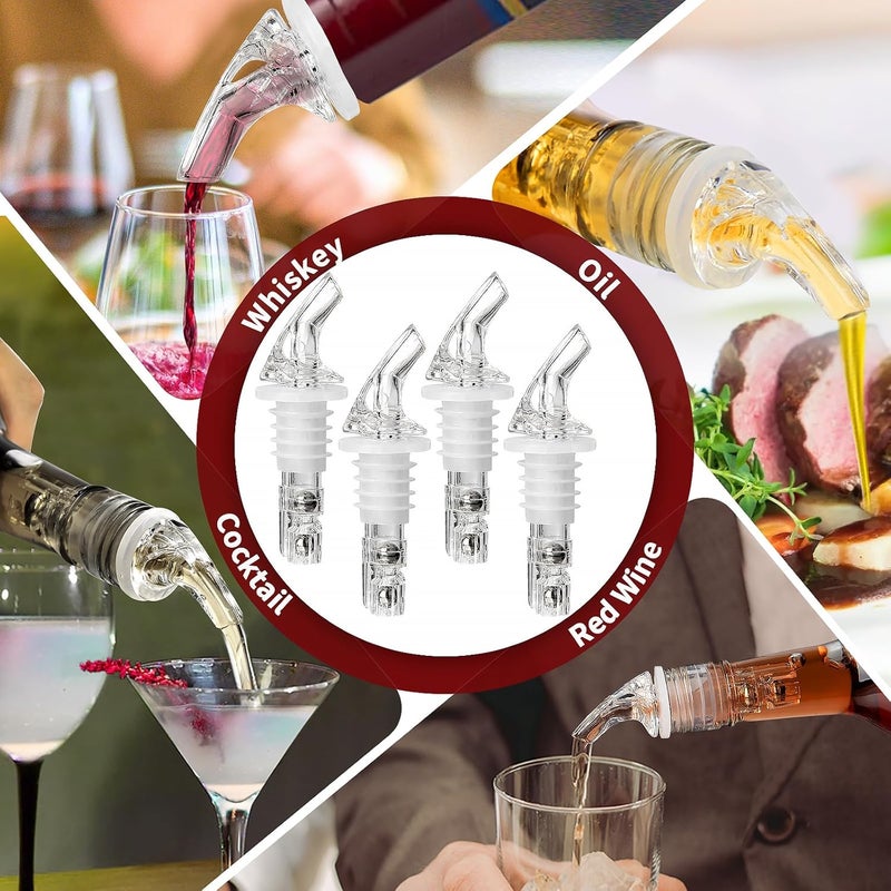 SuproBarware Automatic Measured Bottle Pourer 1.5oz - Quick Shot Spirit Measure Pourer Drinks Wine Cocktail Dispenser Home Bar Tools (4 pack ringless) - Image 5