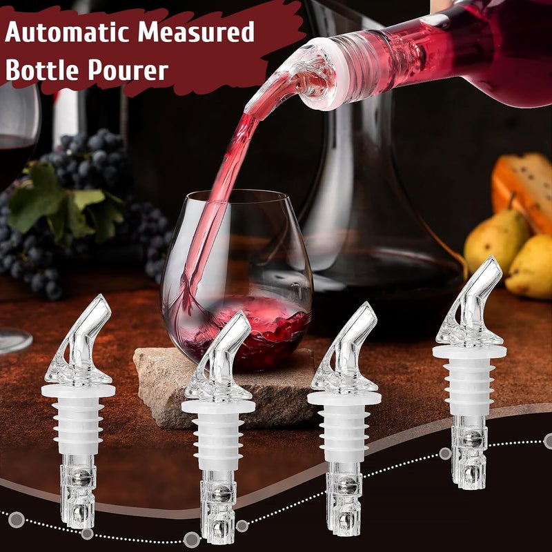 SuproBarware Automatic Measured Bottle Pourer 1.5oz - Quick Shot Spirit Measure Pourer Drinks Wine Cocktail Dispenser Home Bar Tools (4 pack ringless) - Image 4