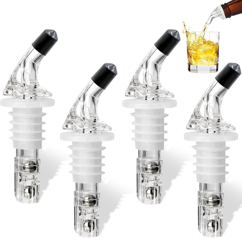 SuproBarware Automatic Measured Bottle Pourer 1.5oz - Quick Shot Spirit Measure Pourer Drinks Wine Cocktail Dispenser Home Bar Tools (4 pack ringless) - Image 1