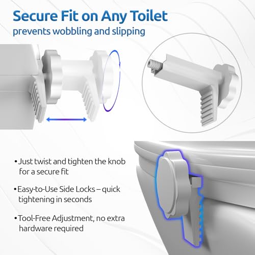 THE SRDVX 7® Portable Lightweight Plastic Toilet Commode Seat Raiser Elevator Extension with lid cover Ideal for Handicap, Knee Patients, Old Senior Citizen (White, Size: 6 Inch with Lid) - Image 4
