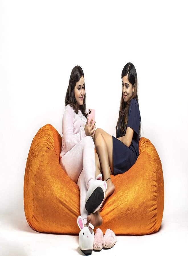 Nest Bedding كرسي بين باج عملاق من نيست بيدينج، طوله 6 أقدام، مناسب لغرفة المعيشة الداخلية، مثالي للألعاب، بدون حشوة، وسادة استرخاء (بدون حشوة) (برتقالي) - Image 1