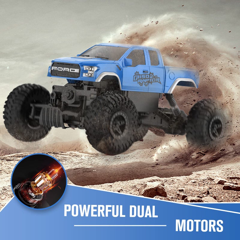 DOUBLE E Ford Raptor F150 RC Car 4WD Monster Trucks for Boys11 Inches Off Road Crawler Vehicle RC Truck Toy Gift for Boys Girls 6 7 812 YearsBlue - Image 3