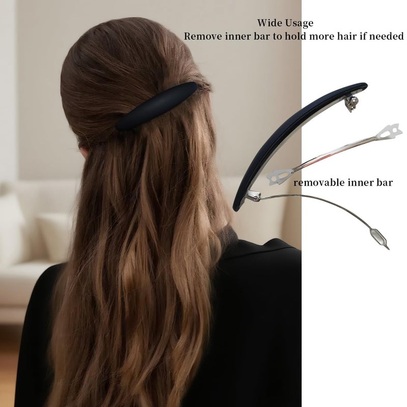 Markuii Large Hair Barrette Matte 4 Inch No Slip Not Easy to Break French Hair Clips for Women Thick to Thin Hair, 3 Pack - Image 3