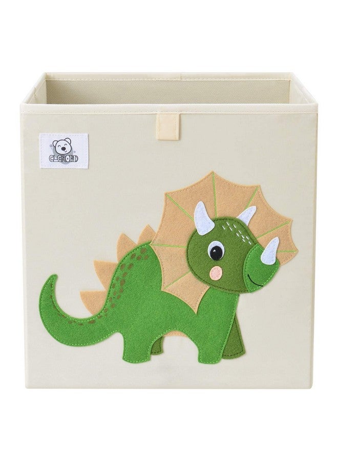 CLCROBD Foldable Animal Cube Storage Bins Fabric Toy Box/Chest/Organizer for Toddler/Kids Nursery, Playroom, 13 inch (Triceratops) - Image 1
