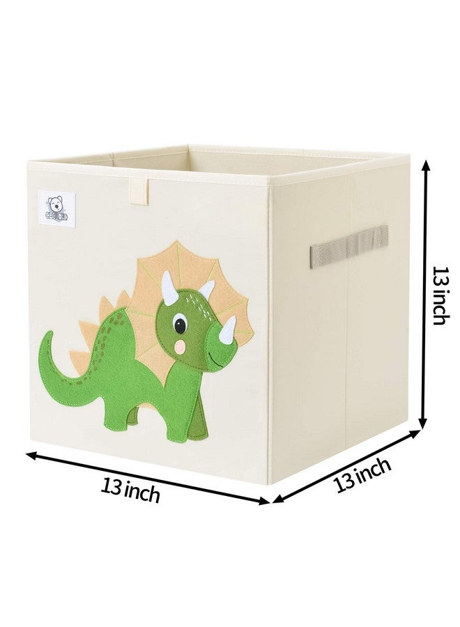 CLCROBD Foldable Animal Cube Storage Bins Fabric Toy Box/Chest/Organizer for Toddler/Kids Nursery, Playroom, 13 inch (Triceratops) - Image 2