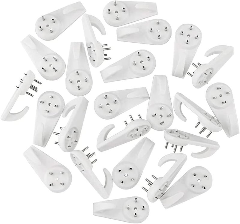 Non Trace Wall Hooks, Invisible Traceless White Hard Wall Picture Hooks Invisible Traceless Hardwall Painting Hangers for Picture Photo Frame Hangers, Pack of 32 - Image 2