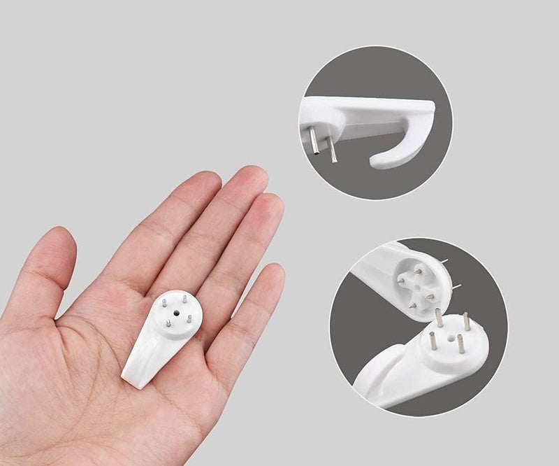 Non Trace Wall Hooks, Invisible Traceless White Hard Wall Picture Hooks Invisible Traceless Hardwall Painting Hangers for Picture Photo Frame Hangers, Pack of 32 - Image 4