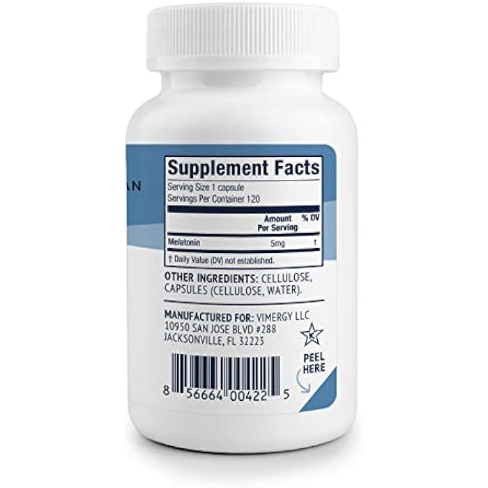 Vimergy Melatonin – Natural Sleep Aid – Sleep Supplement – Helps You Fall Asleep Faster & Stay Asleep Longer - Non-GMO, Gluten-Free, Kosher, Soy-Free, Vegan, Paleo (120 Counts) - Image 2