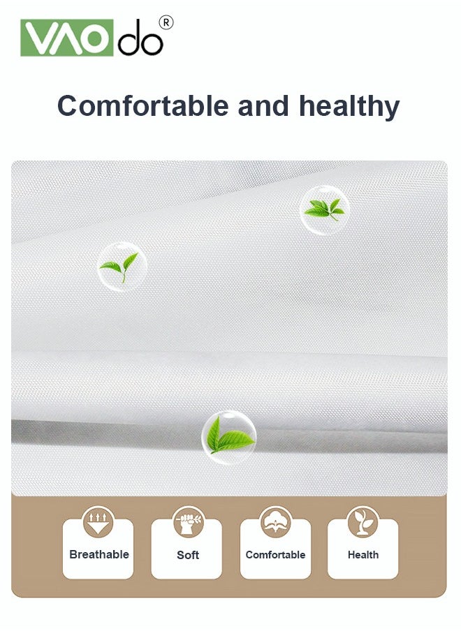 VAOdo - Polyester Printed Shower Curtain Green Leaf Image Printing Easy to Clean Polyester Material Thickened and Impermeable Machine Washable Warm Shower Curtain Waterproof and Mildew Proof Shower Curtain - Image 1