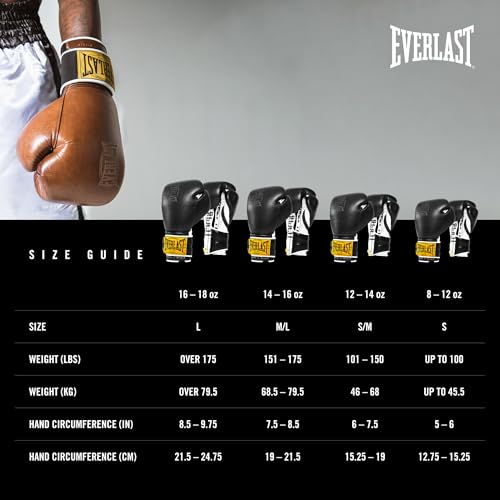 Everlast 1910 Leather Boxing Gloves | Vintage Training Gloves for Men and Women | Hook and Loop with Triple-Layer Foam | Heavy Bag & Fitness Training - Image 5