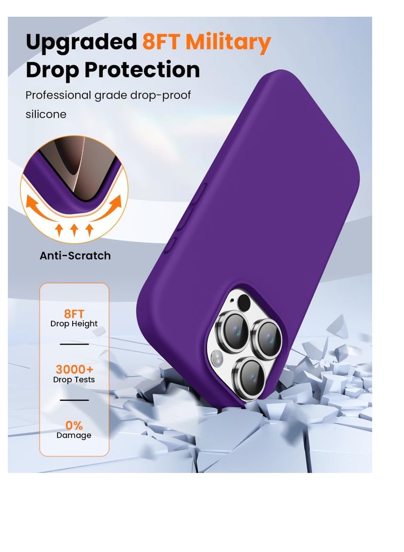 Compatible with iPhone 16 Pro Max 6.9-inch Case, Premium Liquid Silicone Case, Full Body Protective Cover, Shockproof, Slim Phone Case, Anti-Scratch Soft Microfiber Lining - Purple  - Image 3