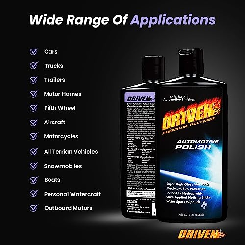 DRIVEN Automotive Polish & Sealant for Super High Gloss Wet Look - Hydrophobic Top Coat & Polymer Polish Brightens & Enhances Finish with Non-Stick Protection - for Cars, Trucks, RVs, Boats & More - Image 5