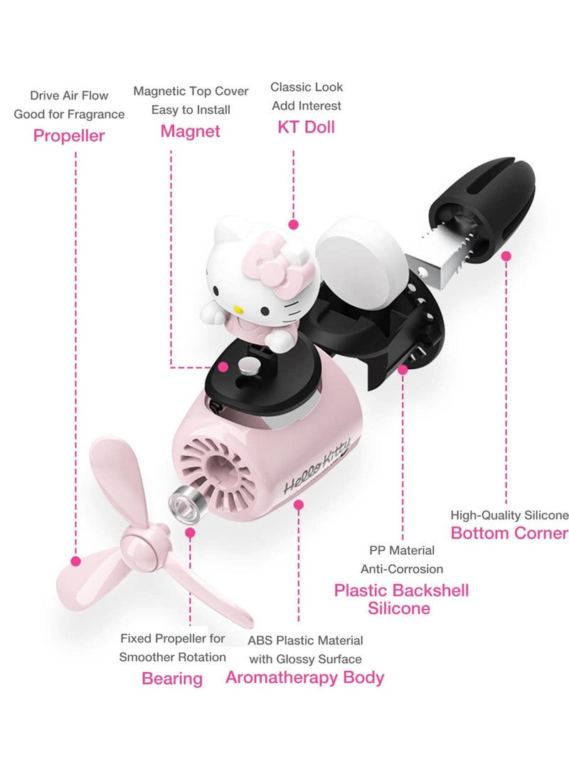 Excefore Hello Kitty Car Air Fresheners, Car Diffuser Rotating Propeller Air Outlet Vent Fresheners, Vent Clip Air Fresheners for Cars, Creative Car Perfume Decoration - Image 4