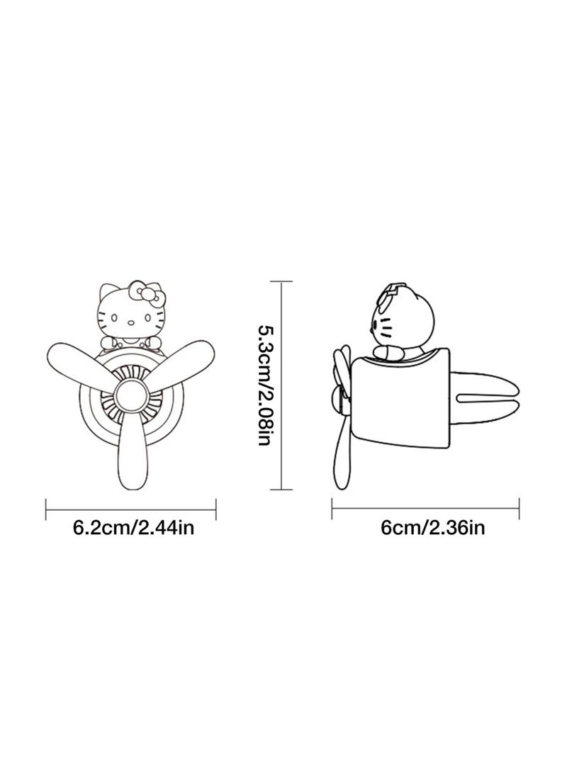 Excefore Hello Kitty Car Air Fresheners, Car Diffuser Rotating Propeller Air Outlet Vent Fresheners, Vent Clip Air Fresheners for Cars, Creative Car Perfume Decoration - Image 5