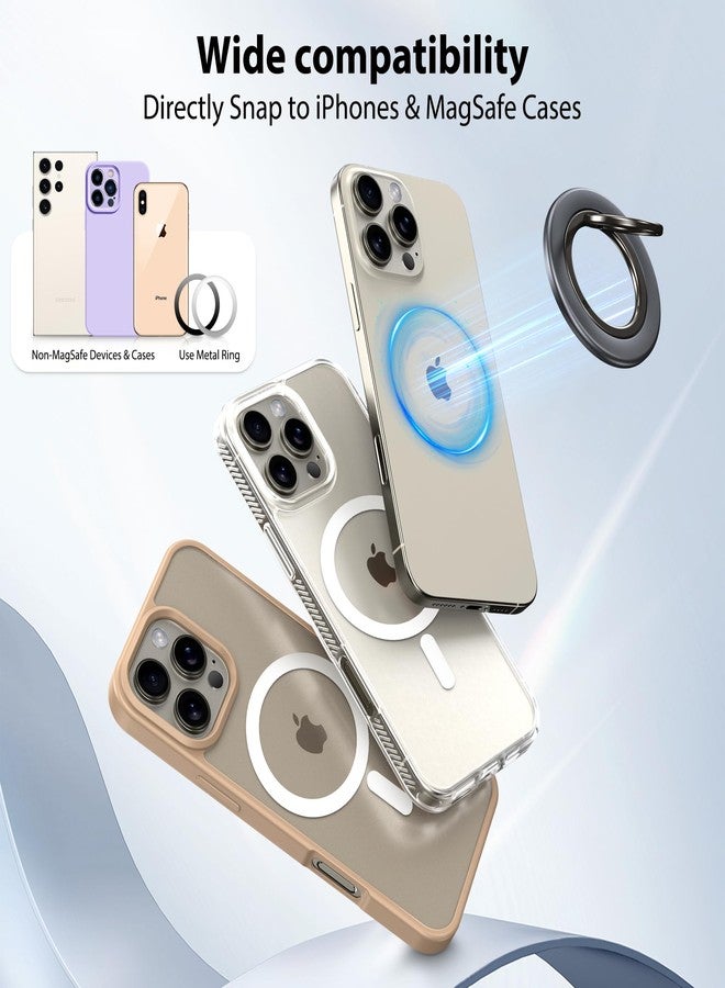 CreaDream 2PC Magnetic Phone Ring Holder for MagSafe, 360° Rotation Magnet Cell Phone Finger Ring Grip Stand, Two-Sided Magnetic Adjustable Kickstand, Compatible with iPhone 16 15 14 13 Series - Image 5