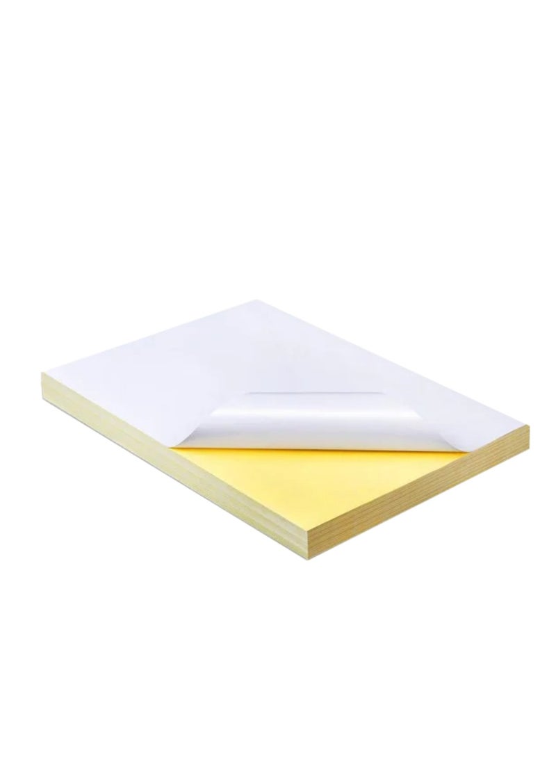 Generic 100 Pcs High Sticky Printable Matte Self Adhesive Full Sheet A4 Sticker Paper Shipping Address Labels for Laser/Ink Jet Printer  - Image 1