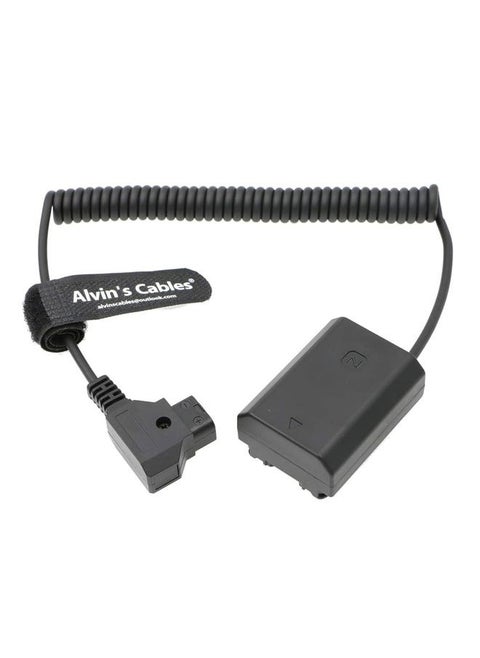 NP FZ100 Dummy Battery to D tap Coiled Power Cable for Sony A7III A7RIII A7SIII A7C A7IV A9 FX3 Camera