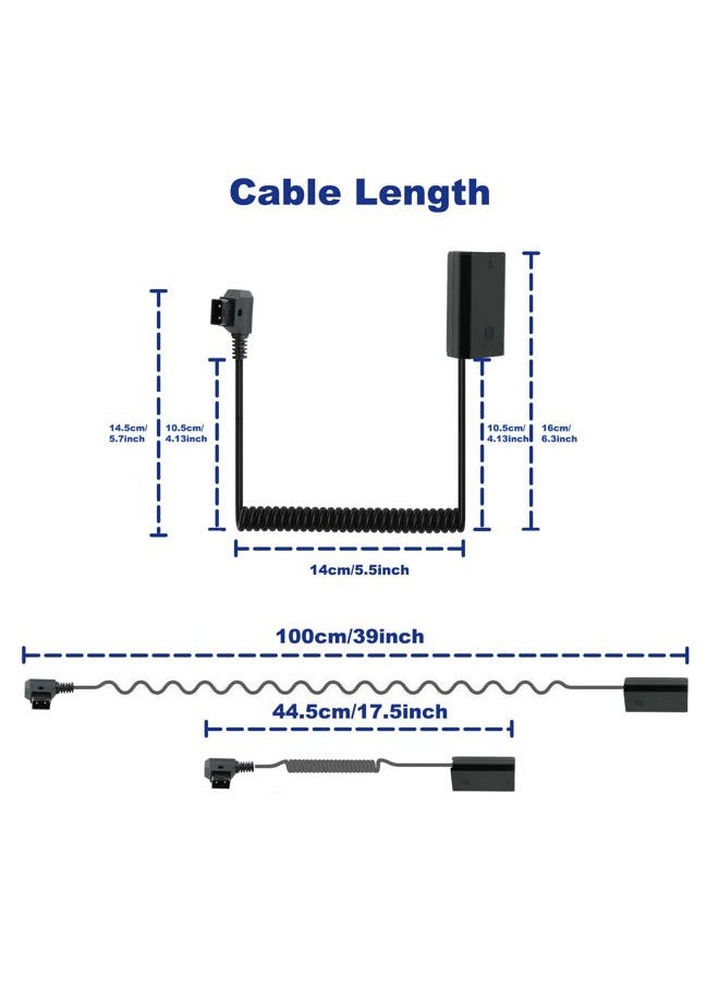 Alvin's Cables - NP FZ100 Dummy Battery to D tap Coiled Power Cable for Sony A7III A7RIII A7SIII A7C A7IV A9 FX3 Camera - Image 1