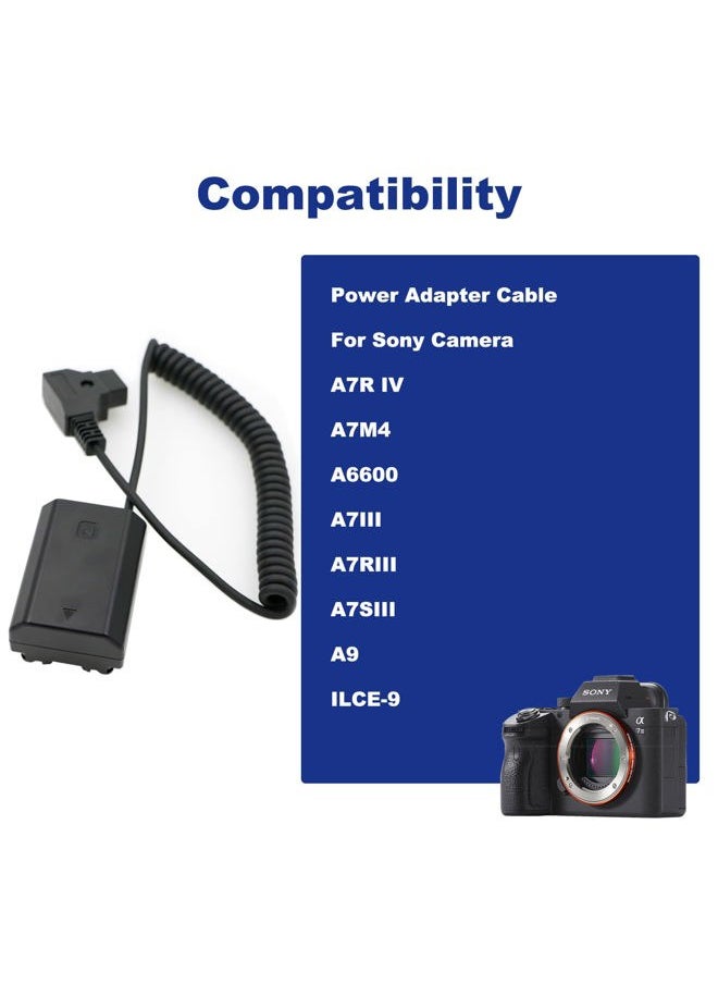 Alvin's Cables - NP FZ100 Dummy Battery to D tap Coiled Power Cable for Sony A7III A7RIII A7SIII A7C A7IV A9 FX3 Camera - Image 1