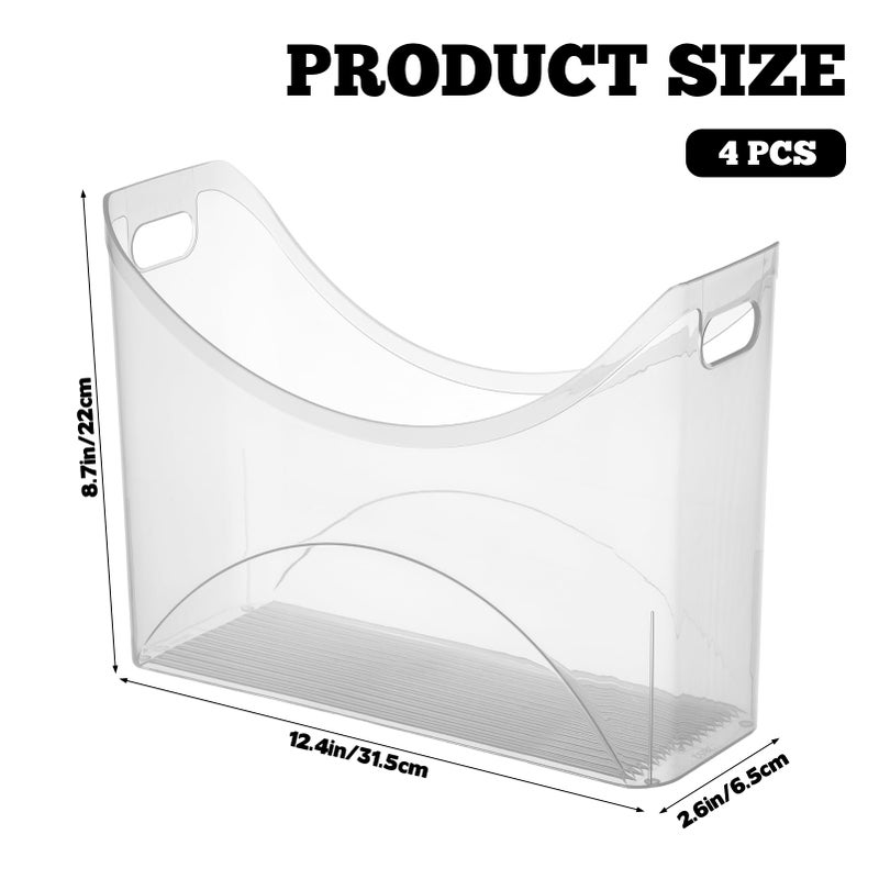 FMOACEN 4 Pack Scrapbook Paper Storage with Handle Clear Vinyl Sheets Storage Bins Organizer Plastic Scrapbook Paper Holder for 12x12 Inch Craft Papers Book Cardstock Files Magazines Documents - Image 2