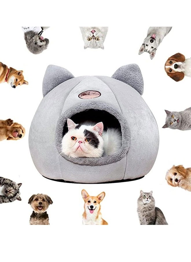 Generic Large Cat Bed Cave House 2-In-1 Pet Bed House Cat Tent With Removable Washable Cushion,With Warm Soft Comfortable Bed Sleeping House For Cats And Dogs Nest  House Cat Sleeping Cave(L Size)  - Image 1