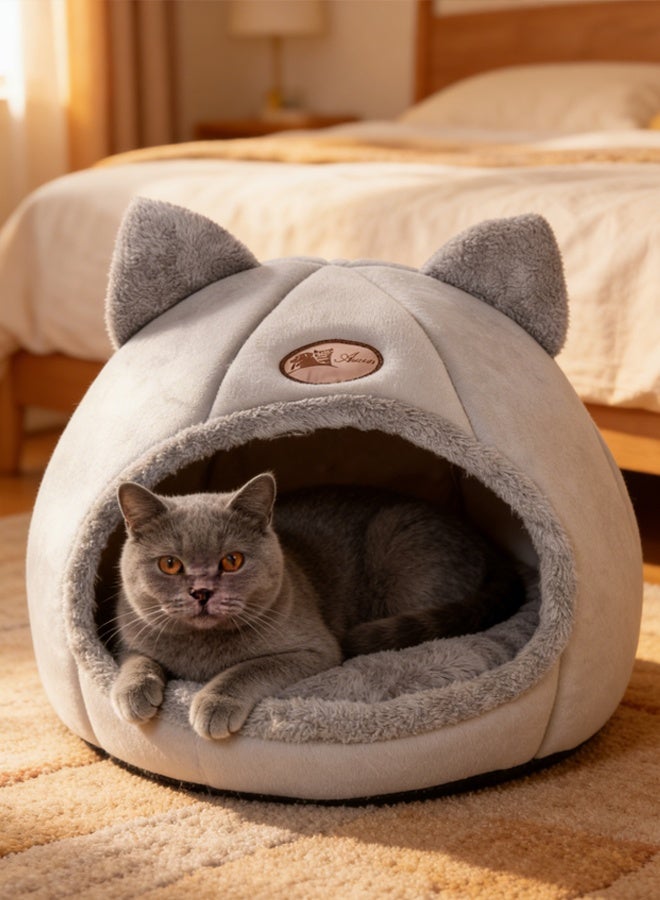 Large Cat Bed Cave House 2-In-1 Pet Bed House Cat Tent With Removable Washable Cushion,With Warm Soft Comfortable Bed Sleeping House For Cats And Dogs Nest  House Cat Sleeping Cave(L Size) - Image 5