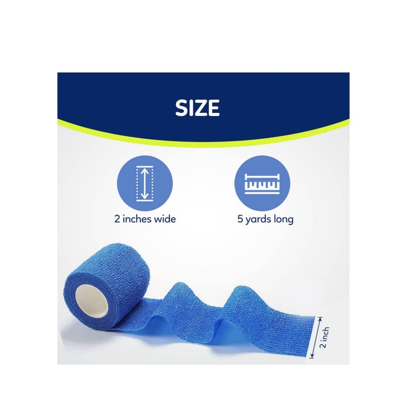SOLARAE Self-Adherent Non Woven Bandage Wrap, Self Adhesive Pet Vet Wrap Bandage, Sports Cohesive Tape for Wrist, Ankle Sprains & Swelling, Wrist Ankle 2 Inch x 8 Rolls - Image 4