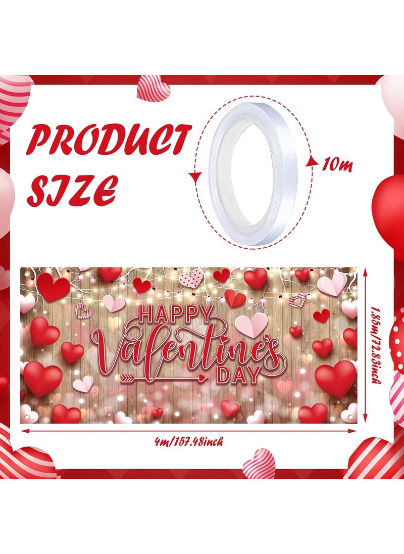 Moukeren Moukeren Happy Valentines Day Garage Door Banner Cover 6 x 13 ft Valentines Day Backdrops Decorations Large Photo Background for Bridal Shower Wedding Anniversary  - Image 2