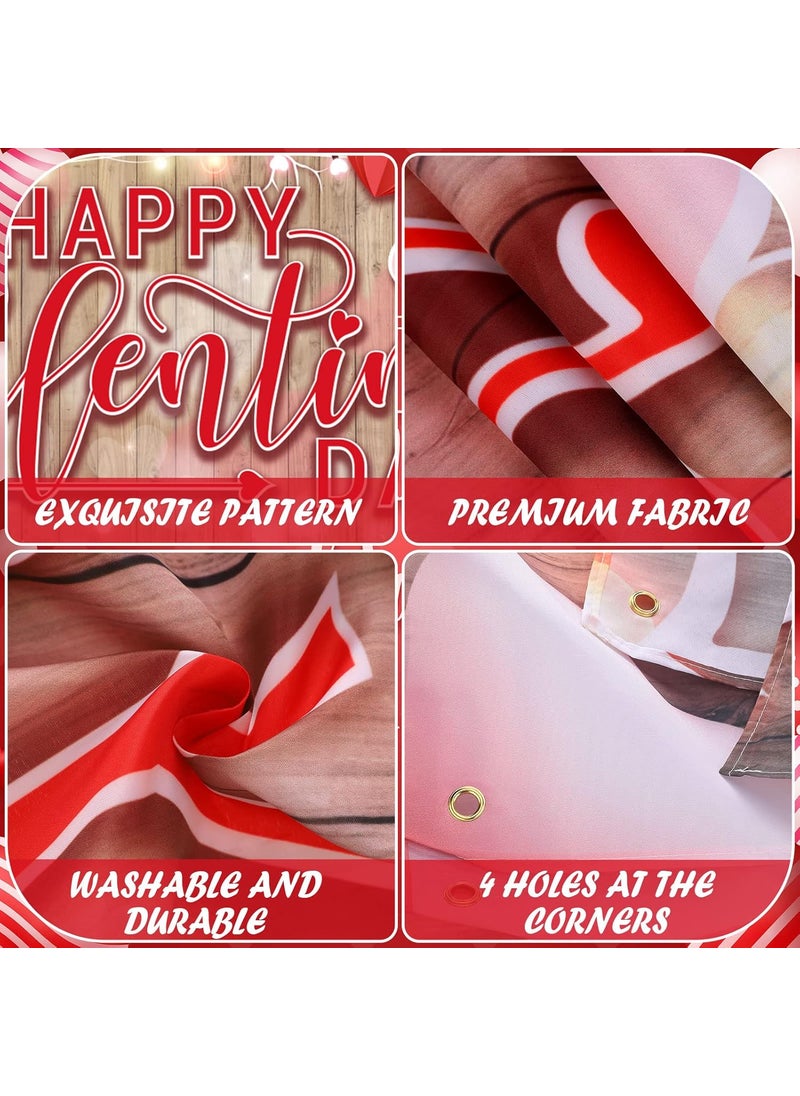 Moukeren Moukeren Happy Valentines Day Garage Door Banner Cover 6 x 13 ft Valentines Day Backdrops Decorations Large Photo Background for Bridal Shower Wedding Anniversary  - Image 3