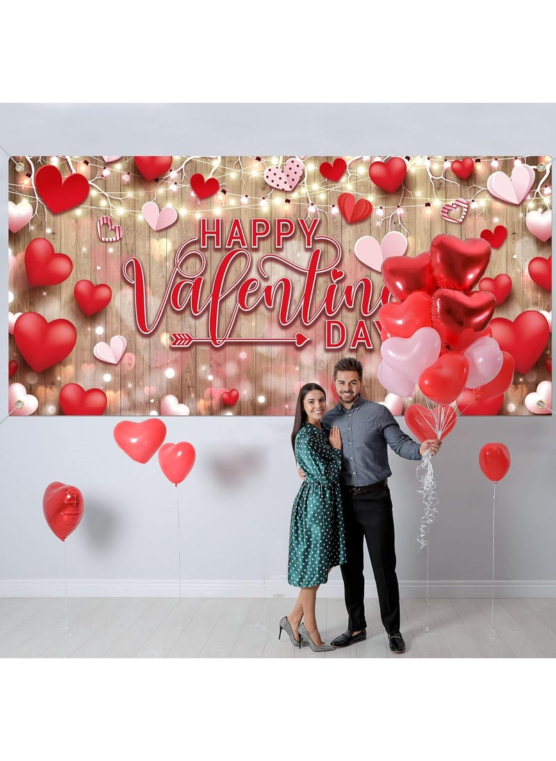 Moukeren Moukeren Happy Valentines Day Garage Door Banner Cover 6 x 13 ft Valentines Day Backdrops Decorations Large Photo Background for Bridal Shower Wedding Anniversary  - Image 4