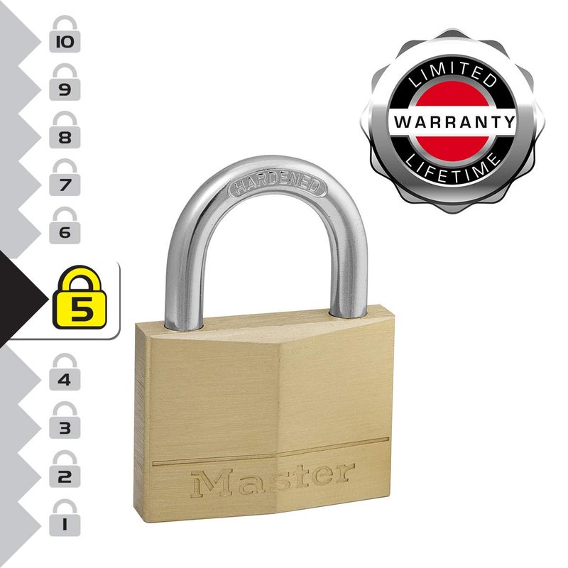Master Lock 150D Brass Padlock, Silver - Image 5
